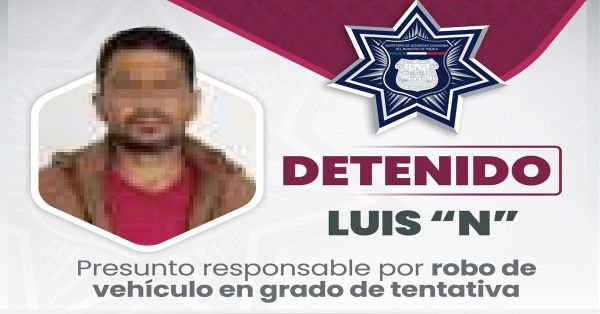 Detienen a Luis N. por el delito de abuso sexual en el centro de Puebla