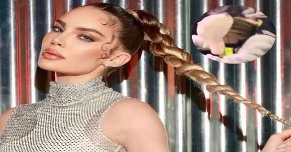 Captan a Belinda en el aeropuerto y evita responder preguntas sobre Nodal y Ángela Aguilar