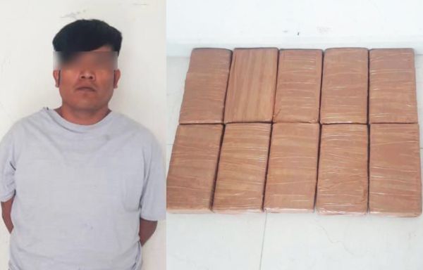 Detiene SSP a hombre en Altepexi con 10 kilos de posible marihuana
