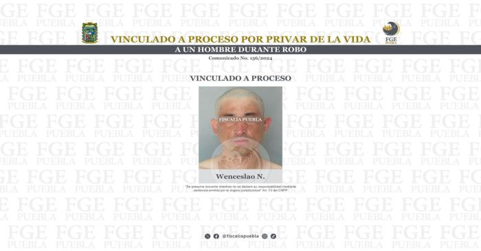 Detienen a Wenceslao N. presunto responsable del delito de homicidio calificado