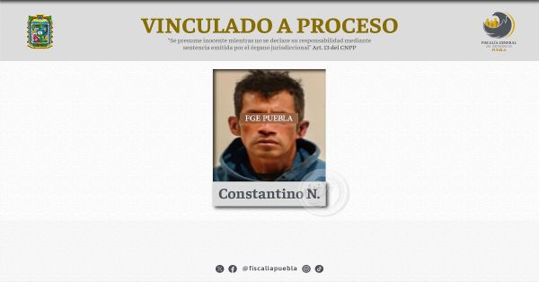 Vinculan a proceso a Constantino N. por el delito de homicidio calificado