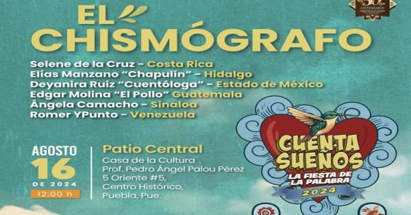 Realizarán en Puebla el festival Cuenta Sueños. La Fiesta de la Palabra