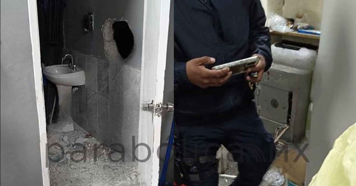 Roban caja fuerte de terminal ADO en Atlixcáyotl; delincuentes hacen boquete