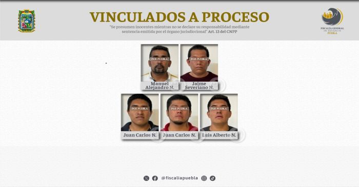 Vinculan a proceso a los cinco detenidos por intento de secuestro en Cholula