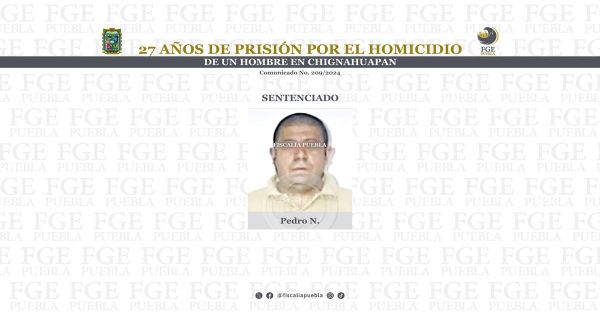 Detienen a Pedro N., se le acusa del delito de homicidio calificado