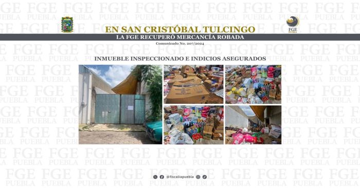 Realizan cateo en un predio y recuperan mercancía robada