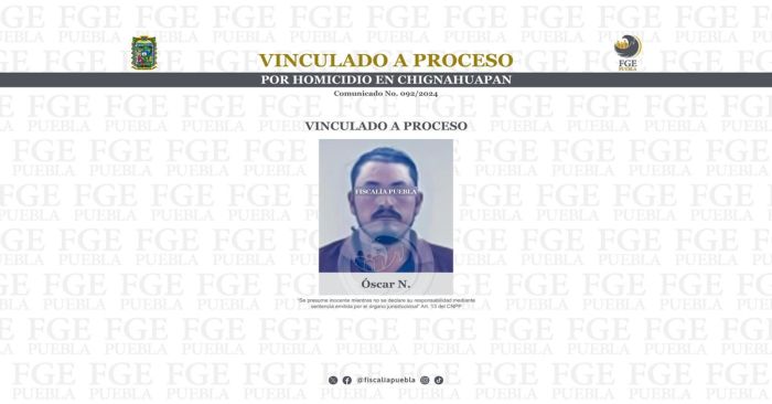 Detienen a Óscar N., presunto responsable del delito de homicidio calificado