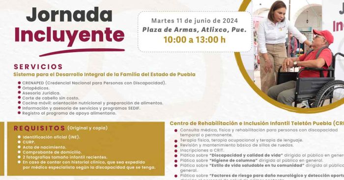 Anuncia SEDIF Jornada Incluyente en Atlixco