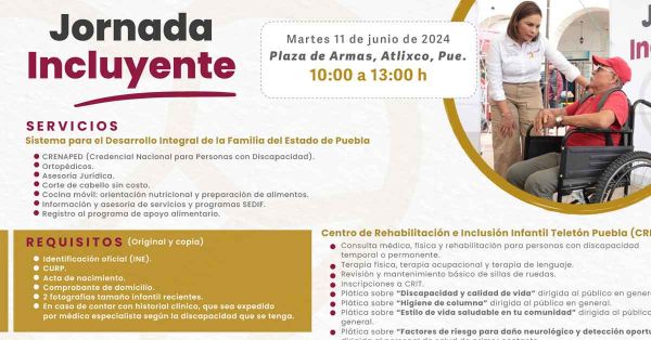 Anuncia SEDIF Jornada Incluyente en Atlixco