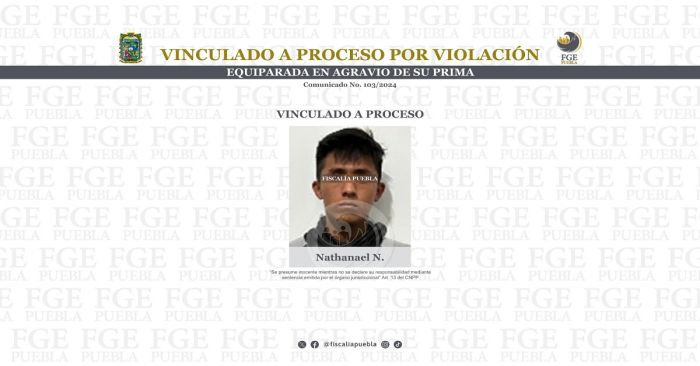 Detienen a Nathanael N., por su presunta responsabilidad en el delito de violaci&oacute;n equiparada agravada
