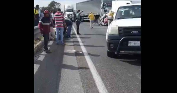 Choque múltiple en la autopista México-Veracruz