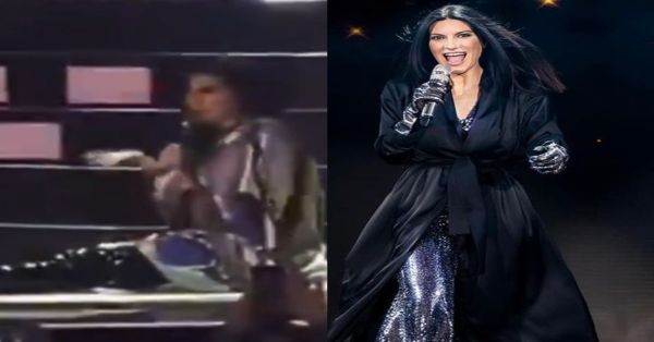 Relata Laura Pausini la aparatosa caída que sufrió en concierto