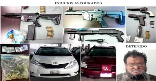 Hallaron armas y drogas en el cateo de Lomas de Angelópolis