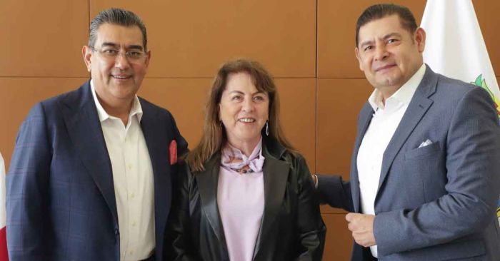 Recibe Salomón y Armenta a gobernadora electa de Morelos