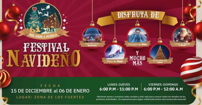 Impulsa Armenta el Festival Navideño en Puebla