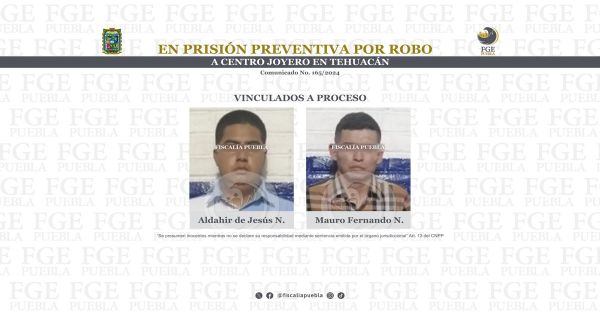 Detienen a dos hombres por el delito de robo agravado