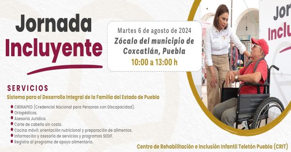 Realizará SEDIF "Jornada Incluyente" para personas con discapacidad en Coxcatlán