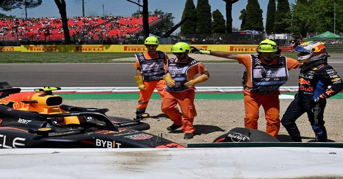 Así quedó el auto de &#039;Checo&#039; Pérez tras chocar contra el muro en práctica 3