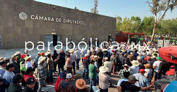 Llega caravana de tractores a la C&aacute;mara de Diputados