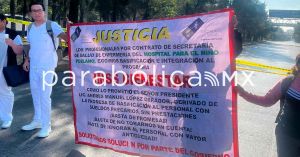 Se manifiesta personal de enfermer&iacute;a del Hospital del Ni&ntilde;o Poblano
