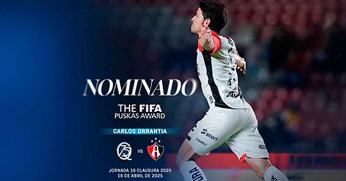 Nominan gol del ex enfranjado 'Charal' Orrantia al Premio Pusk&aacute;s