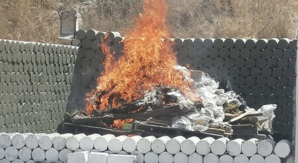 Incinera FGR Puebla más de 119 kgs de droga y más de 59 mil pastillas