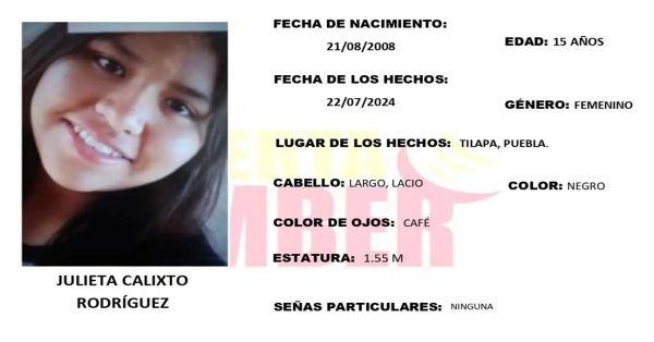 Ayúdanos a encontrar a menor estadounidense desaparecida en Tilapa