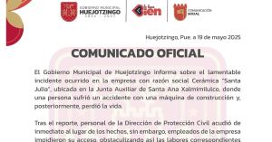Denuncia gobierno de Huejotzingo obstaculización en muerte de trabajador en &quot;Santa Julia&quot;