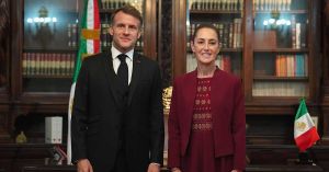 Recibe Claudia Sheinbaum a su homólogo francés Emmanuel Macron
