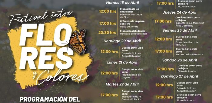 Invita Atlixco a las actividades del Festival entre Flores y Colores