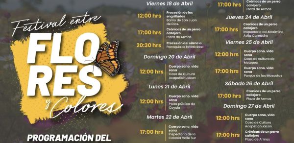 Invita Atlixco a las actividades del Festival entre Flores y Colores