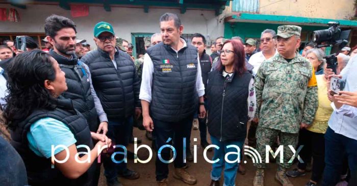 Se refuerza el apoyo a damnificados en Huauchinango: Armenta