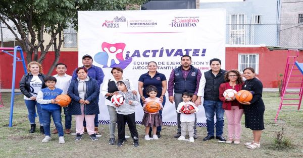 Entregan equipos de ejercitación y juegos infantiles en San Andrés Cholula