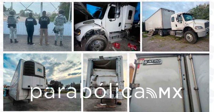 Recupera FGE dos tractocamiones robados durante cateo en Quecholac