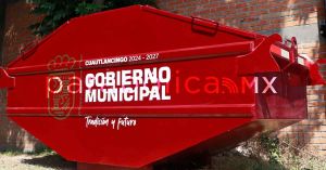 Entregan contenedor de basura en la secundaria Quetzalcóatl de Cuautlancingo