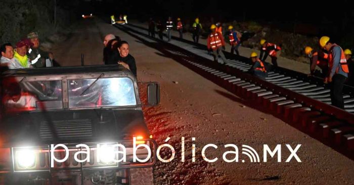 Supervisa Sheinbaum construcción de Tren Maya de carga en Yucatán