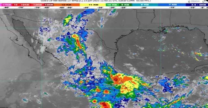 Estima SMN lluvias muy fuertes en 14 estados de México