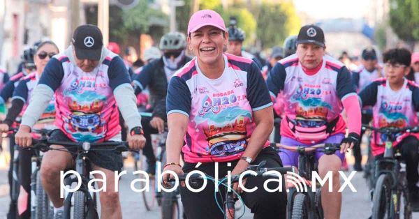 Encabeza Lupita Cuautle la "Rodada H2O" en San Andr&eacute;s Cholula