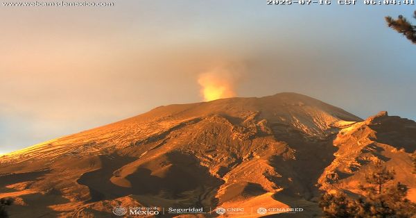 Regresa a la calma el Popocatépetl con 29 exhalaciones