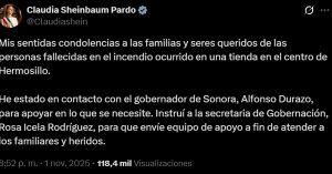 Lamenta Claudia Sheinbaum explosi&oacute;n en tienda de Hermosillo