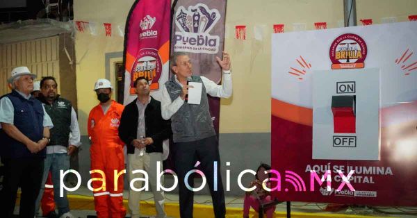 Llega Puebla Brilla a la colonia Miguel Hidalgo con iluminación LED