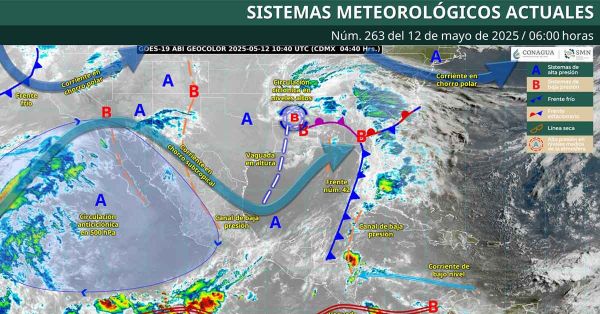 Estima SMN lluvias al Sur y Sureste de M&eacute;xico