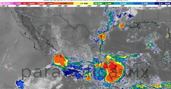 Estima SMN lluvias intensas en Michoacán, Guerrero, Oaxaca, Chiapas y Veracruz