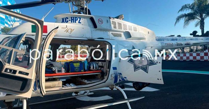 Garantiza Gobierno de Puebla atenci&oacute;n especializada a joven lesionado con traslado a&eacute;reo