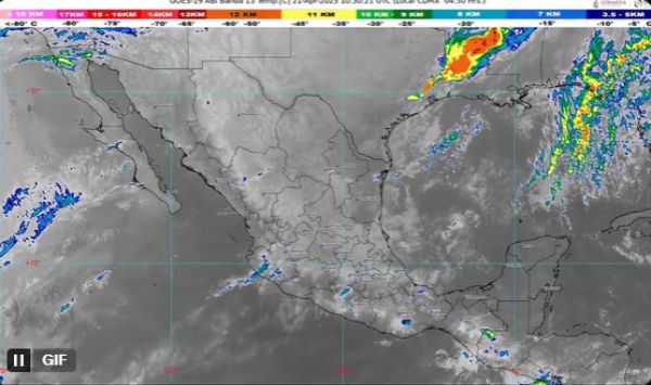 Prevé SMN lluvias fuertes para Tamaulipas, Puebla, Veracruz, Oaxaca y Chiapas