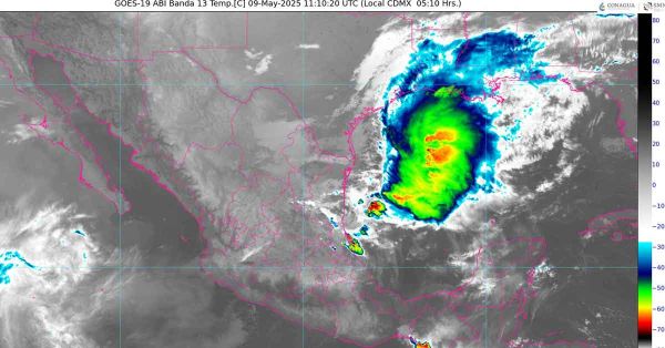 Pronostica SMN lluvias muy fuertes en el Oriente, Centro y Sur de M&eacute;xico