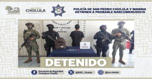 Detienen en San Pedro Cholula a probable narcomenudista