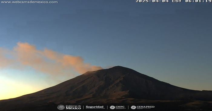 Aumenta actividad el Popo con 104 exhalaciones