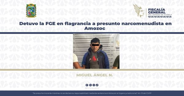 Vendía drogas en el municipio de Amozoc, ya está detenido