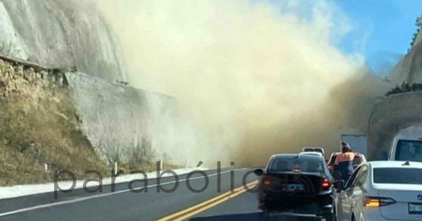 Se desgaja cerro en la Tlaxcala-Puebla